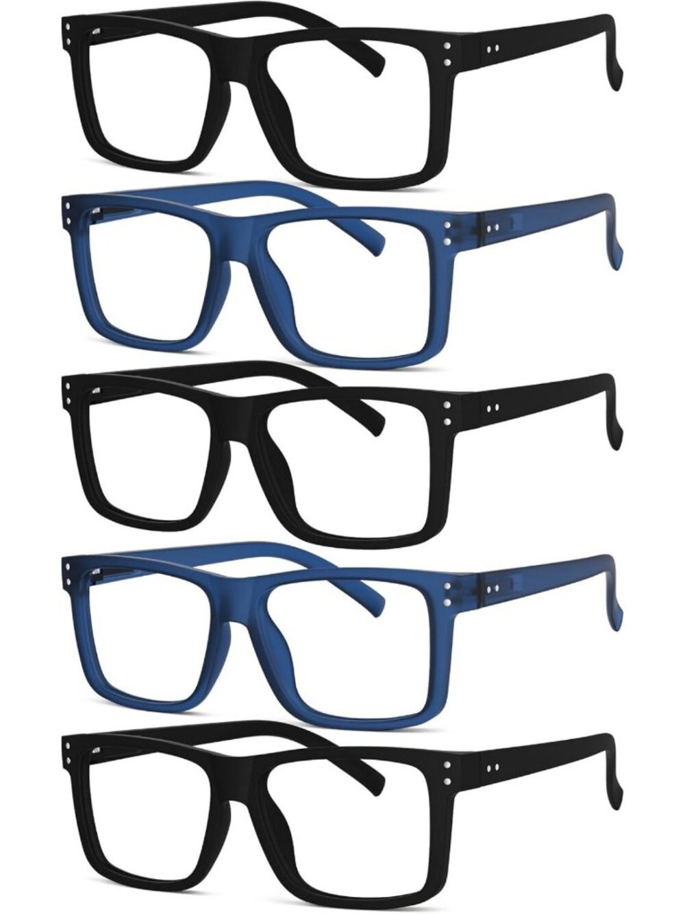 Oversized Reading Glasses 1.50 | 5 Pack Stylish Readers for Men & Women, All-Day